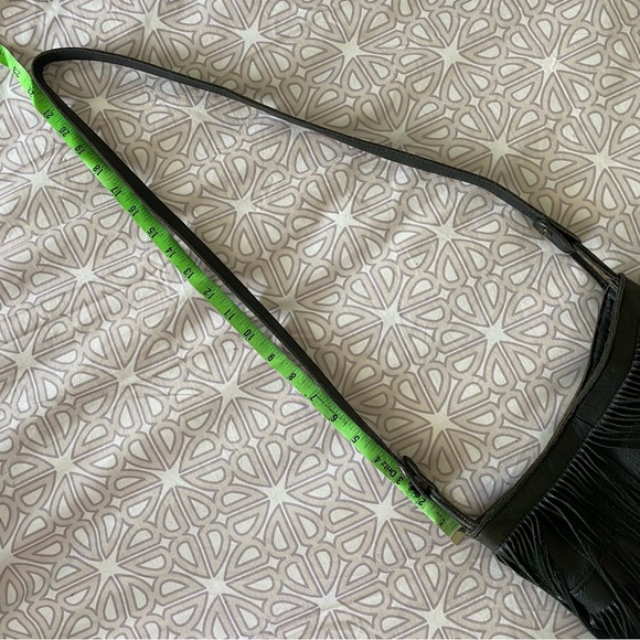 McFadin black leather fringe crossbody purse - Picture 9 of 9